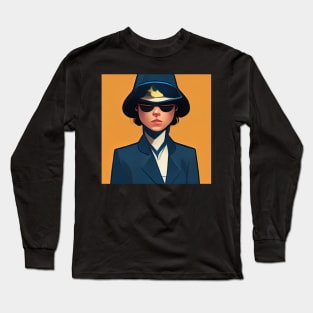 Policewoman | Comics Style Long Sleeve T-Shirt